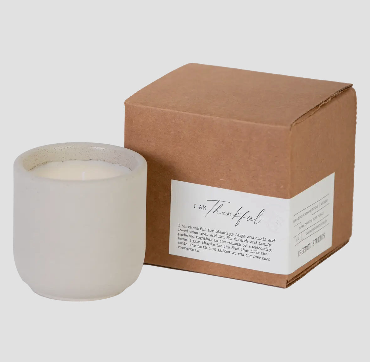 I Am Thankful 8 oz Concrete Candle