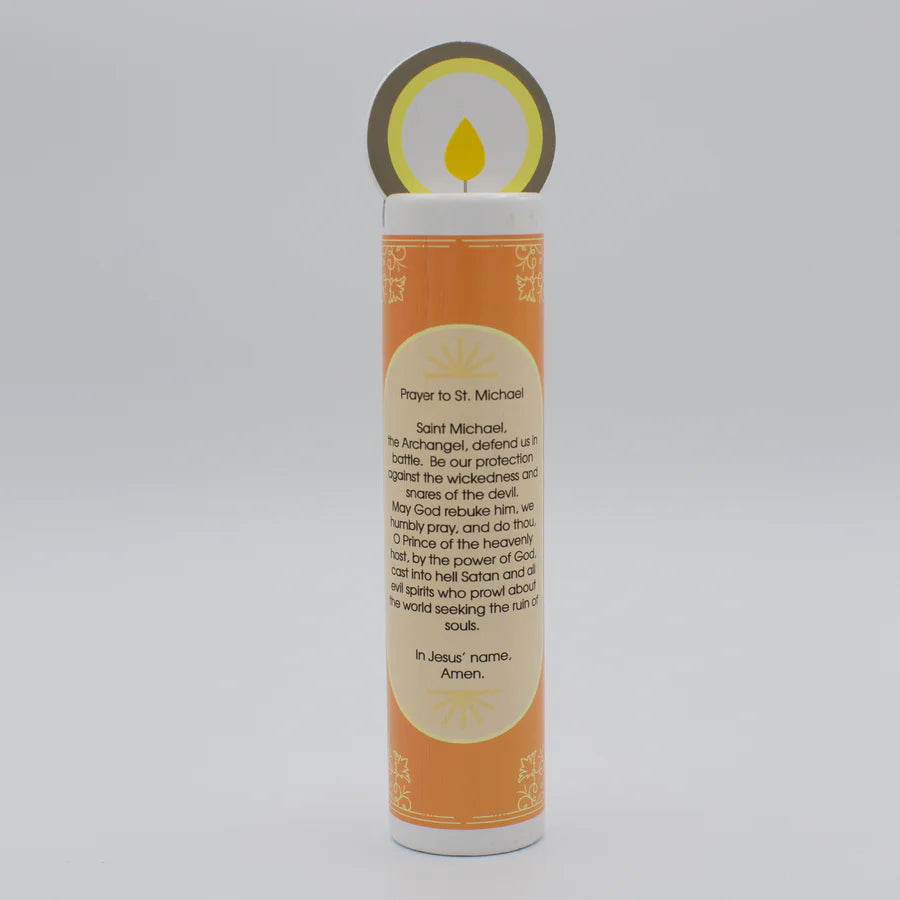 Saint Michael Wooden Prayer Candle