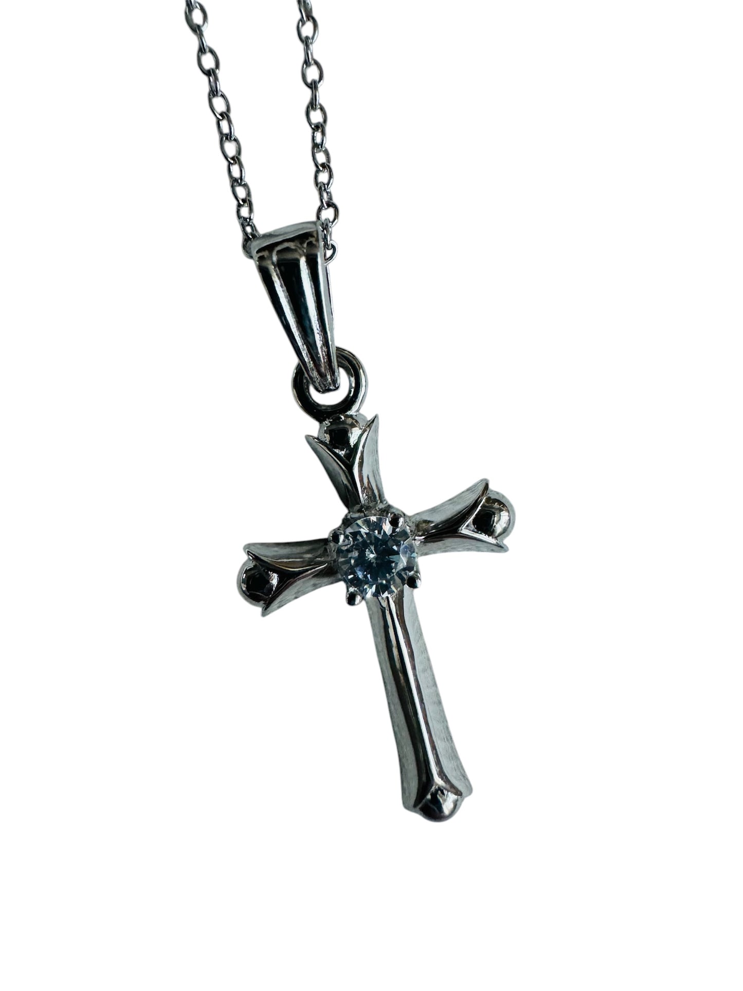 Silver Cross Pendant Necklace