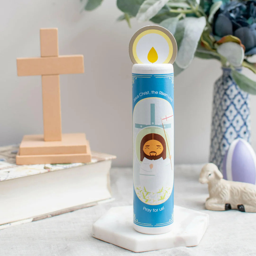 Jesus Christ: The Risen Lord Wooden Prayer Candle