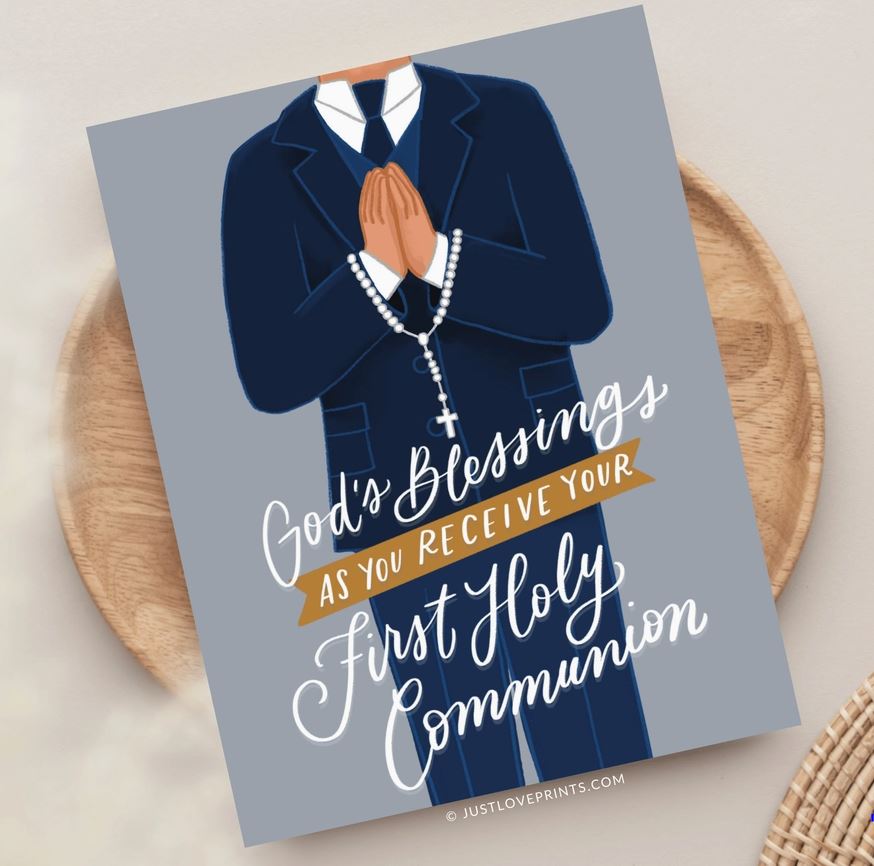 Boy First Holy Communion Greeting Card
