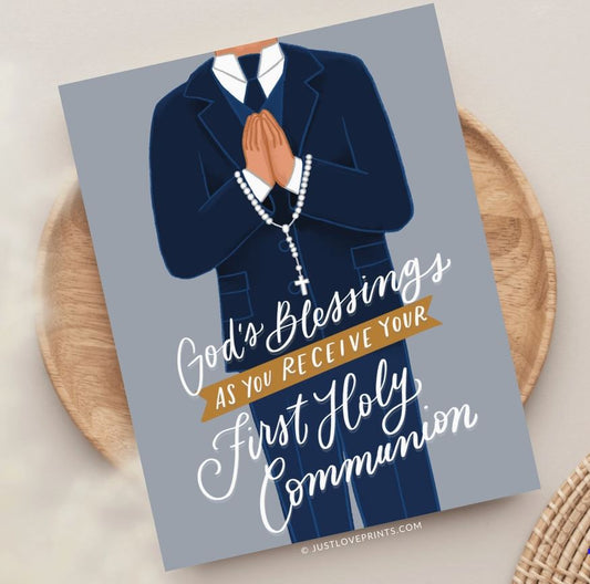 Boy First Holy Communion Greeting Card