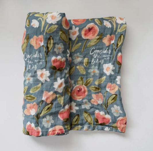Consider the Lilies Swaddle Blanket