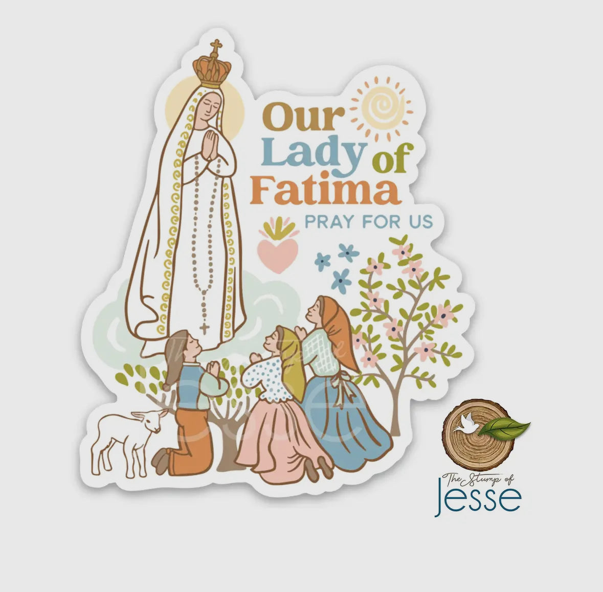 Fatima Name Sticker Our Lady of Fatima Sticker – Blessed Living Designs