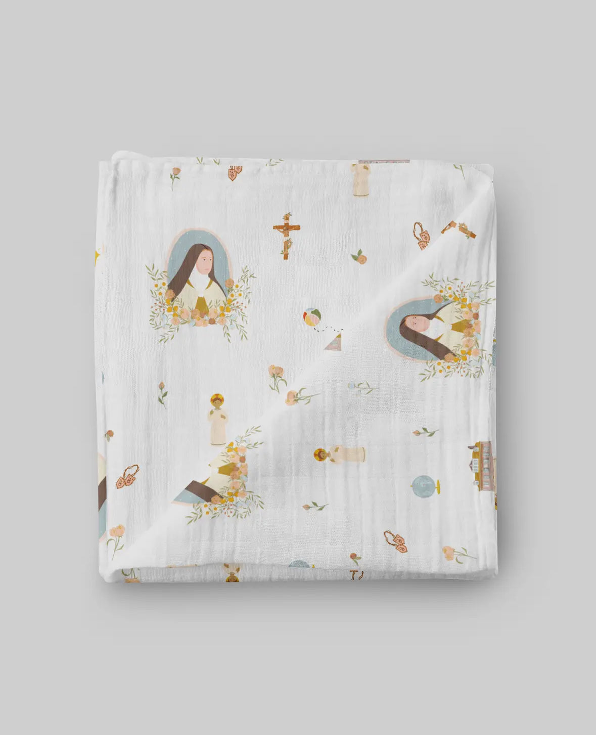 Saint Therese of Lisieux Swaddle Blanket