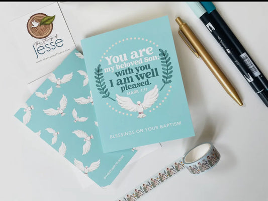 You Are My Beloved Son I Mark 1:11 Catholic Greeting Card