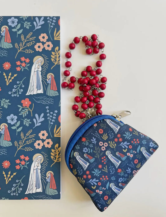 Our Lady of Lourdes Rosary Pouch