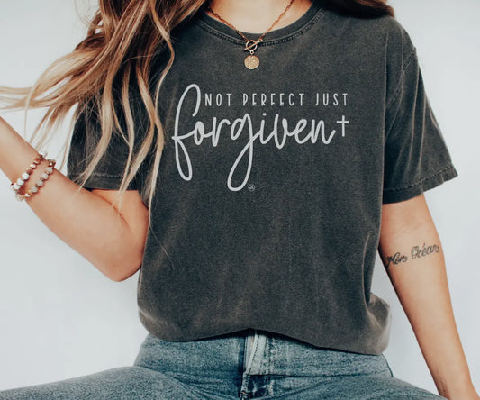 Not Perfect Just Forgiven Christian Tee