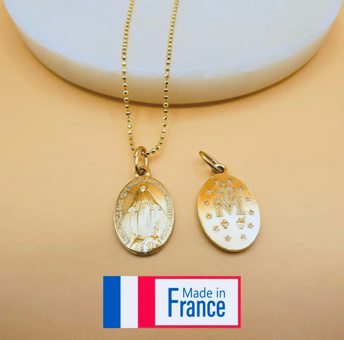 Gold-Plated Miraculous Medal Necklace