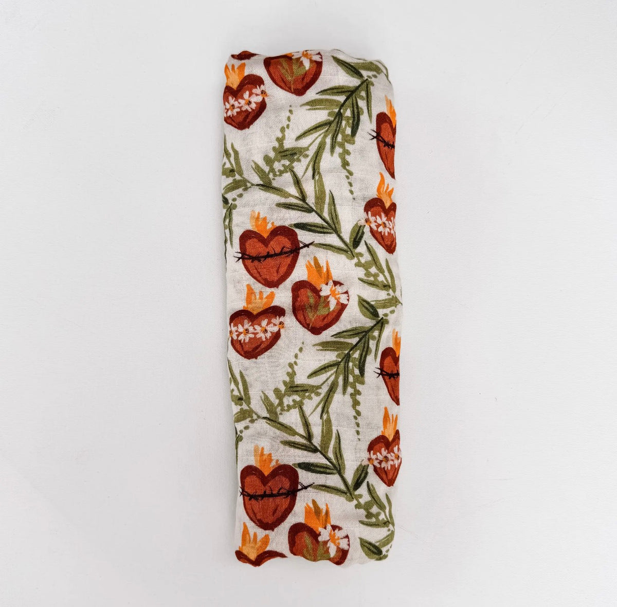 Holy Family Hearts Swaddle Blanket