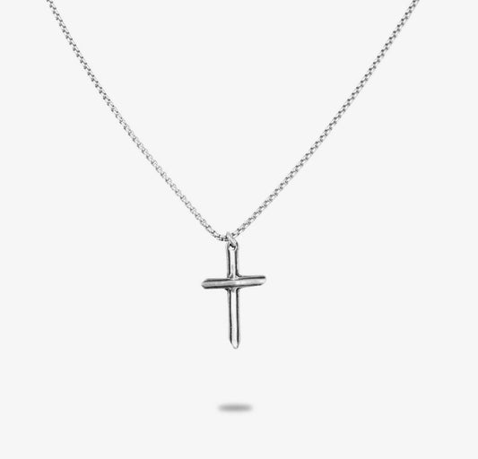 Rustic Cross Men's Necklace - 20" Chain