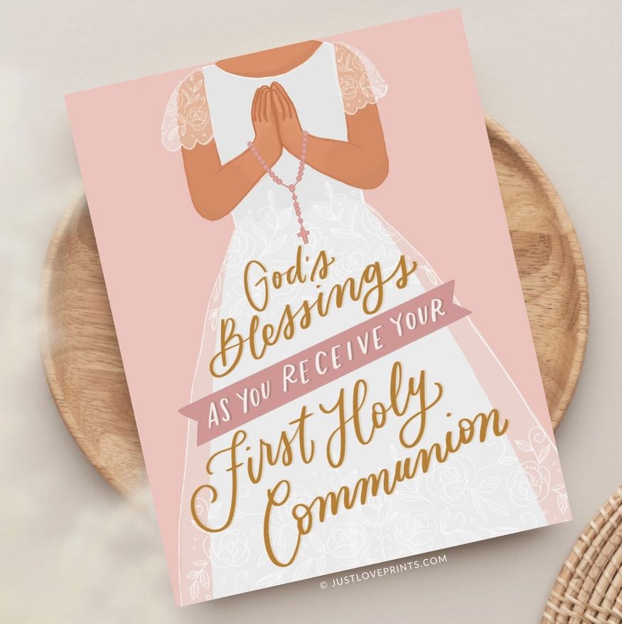 Girl First Holy Communion Greeting Card