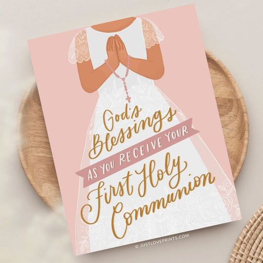Girl First Holy Communion Greeting Card