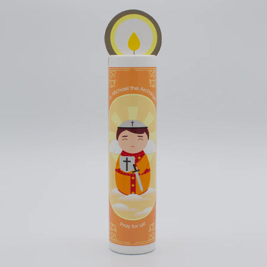 Saint Michael Wooden Prayer Candle