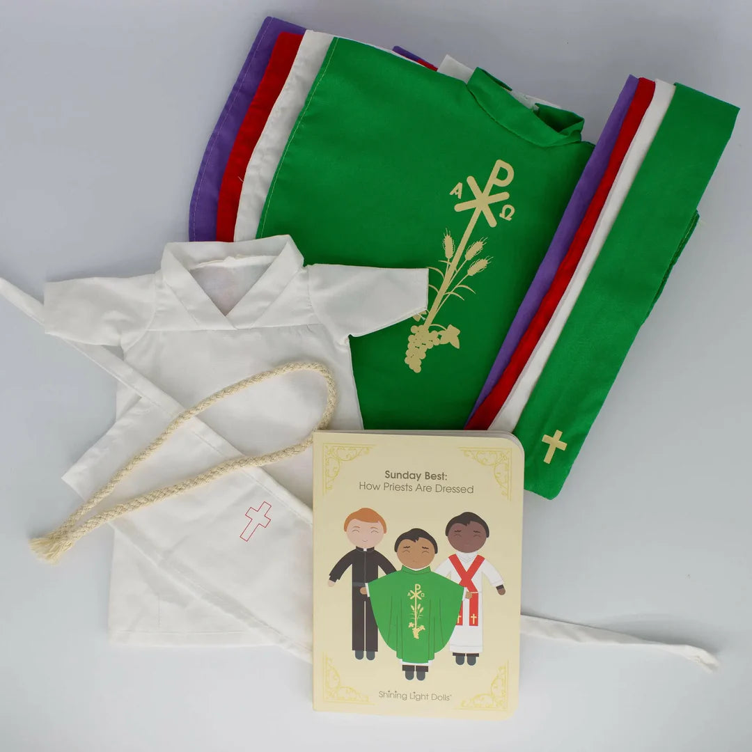 Father Mark Catholic Priest Rag Doll (14 Piece Set)