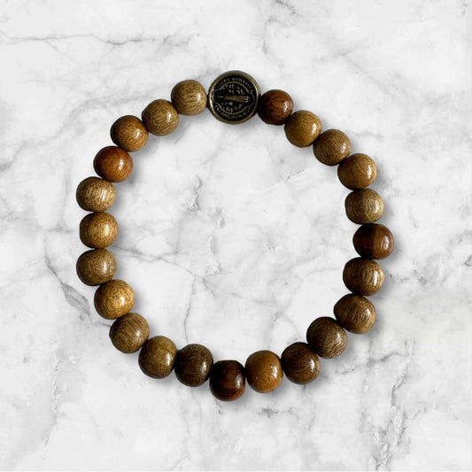 Benedict Medal Brazilian Wood Beads Bracelet