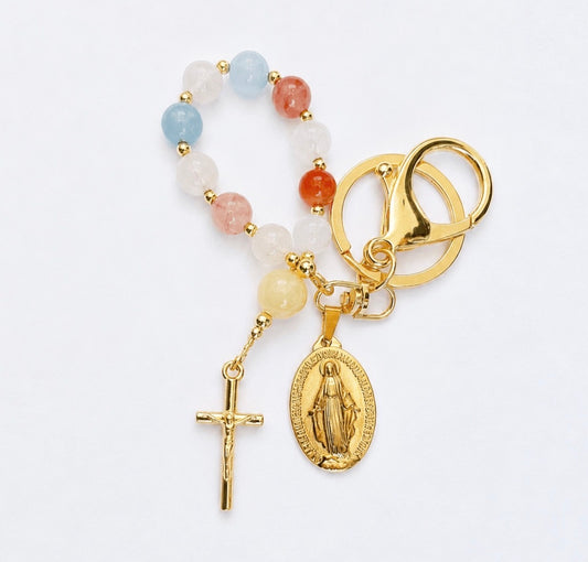 Rosary Decade Charm Keychain