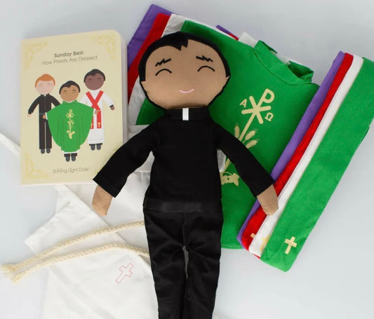 Father Mark Catholic Priest Rag Doll (14 Piece Set)