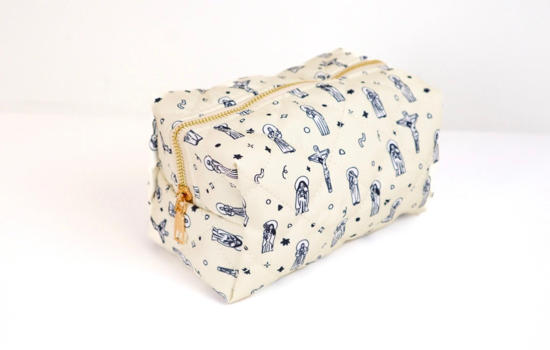 Jesus & Saints Quilted Makeup Bag
