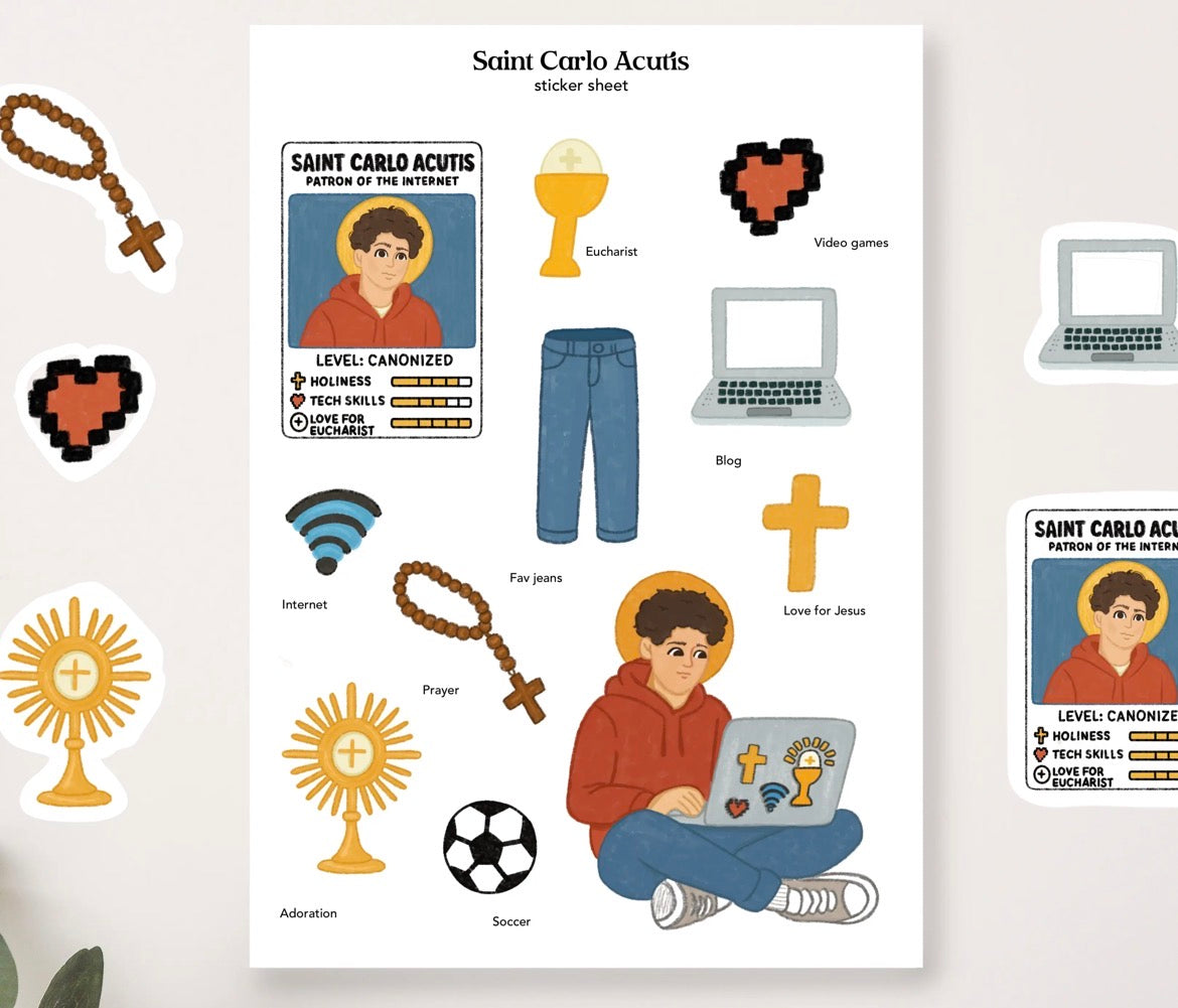 Saint Carlo Acutis Sticker Sheet