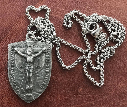 Crucifix Shield Men's Necklace