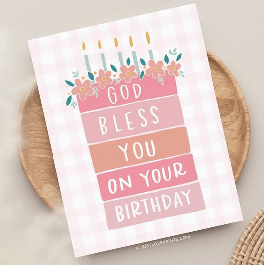 God Bless You On Your Birthday Greeting Card