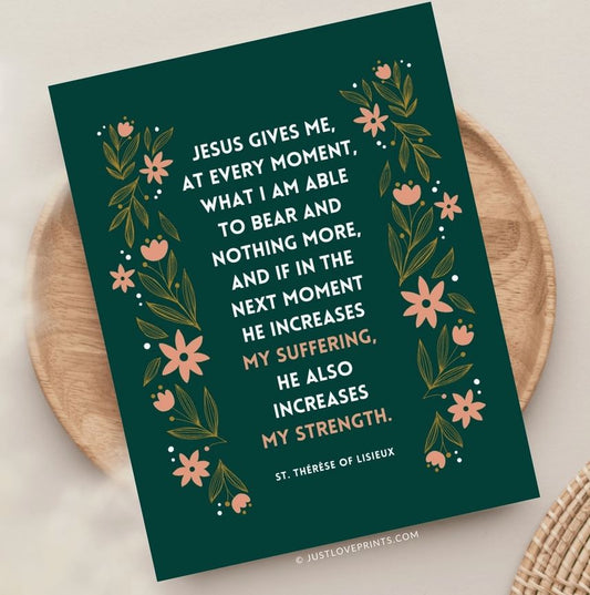 Suffering and Strength St. Therese Greeting Card